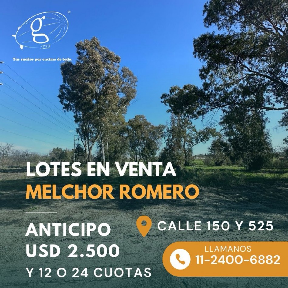 Venta de Lotes desde U$D 6.500  Financiacion Permuta en Melchor Romero - La Plata