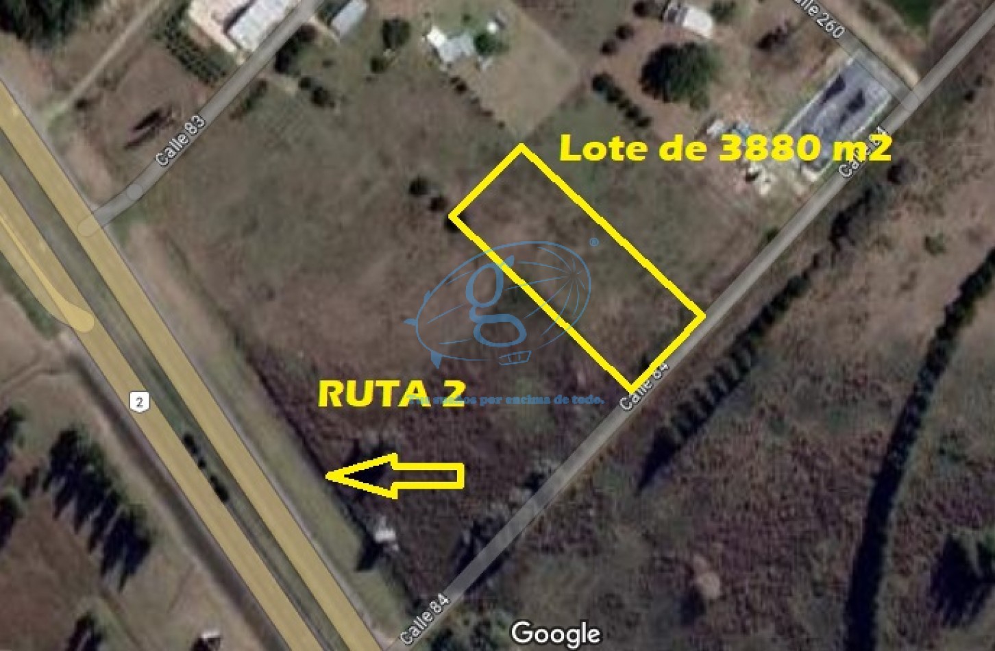 Venta de Lote 3880 m² en Ruta 2 Km 64